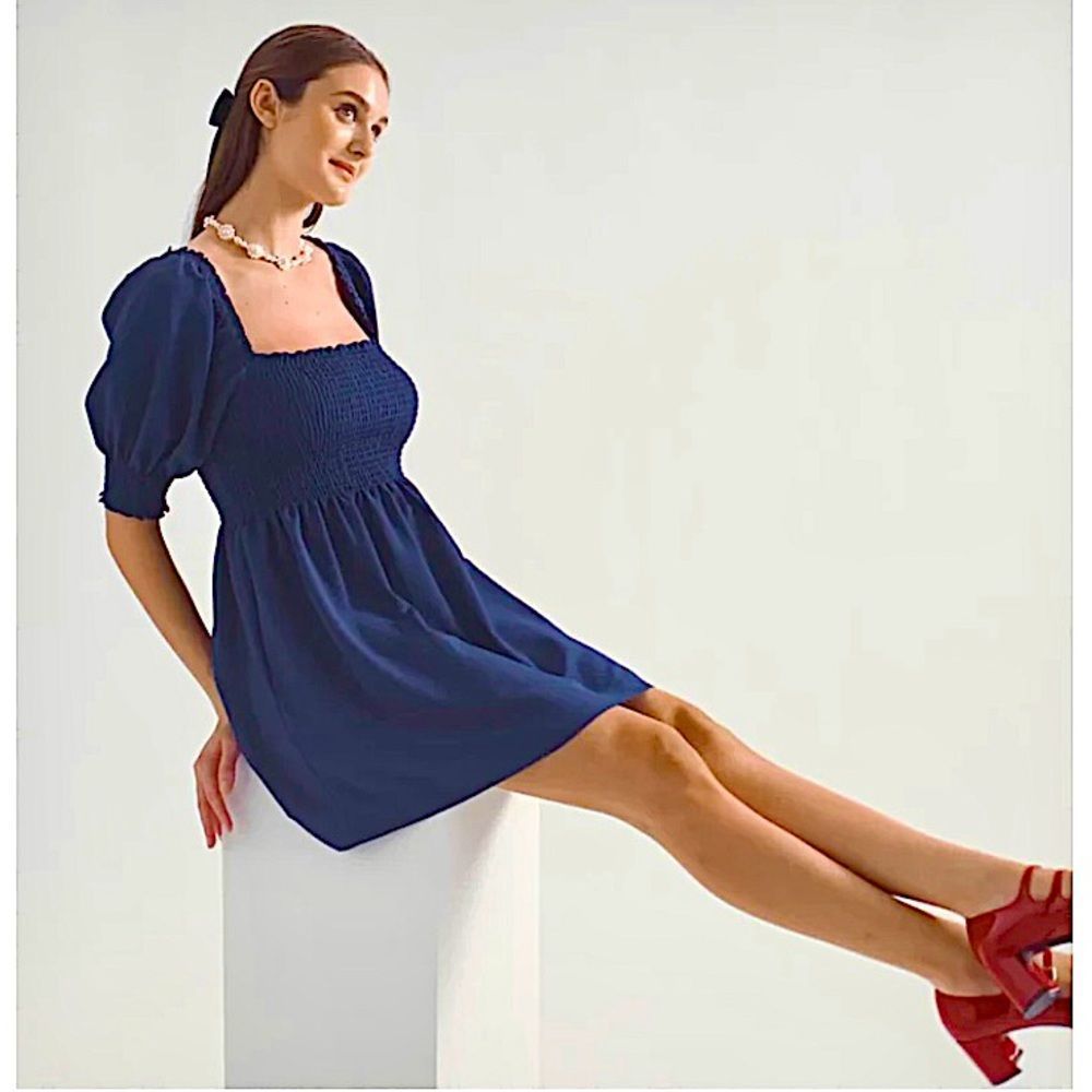 Hill House New Athena Nap Dress Babydoll Wrinkle Resistant Crepe Coquette Girl